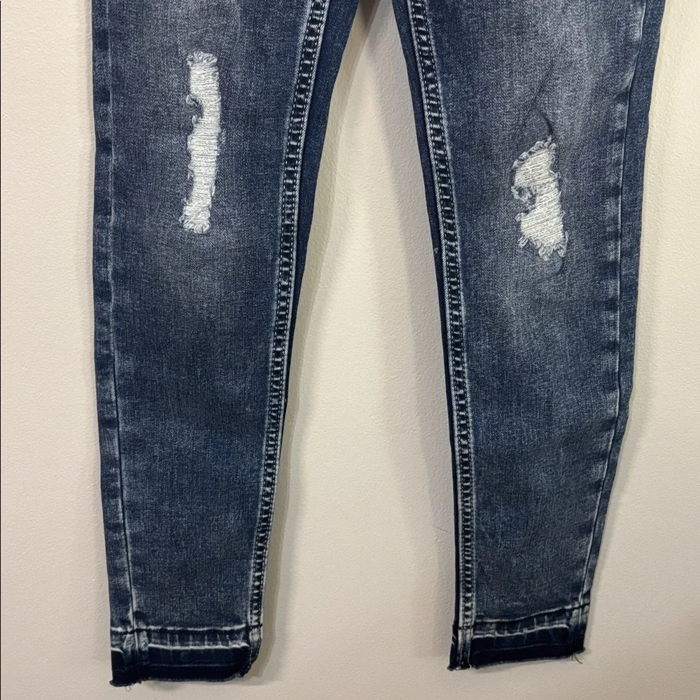 Justice Jeans Girls Size 10 Slim Blue Jegging High Rise Stretchy Button Fly